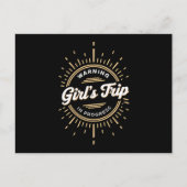 Warnung Mädchen Reise in Progress Sommerurlaub Postkarte (Vorderseite)