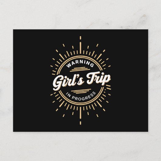 Warnung Mädchen Reise in Progress Sommerurlaub Postkarte (Vorderseite)