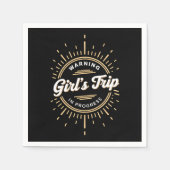 Warnung Mädchen Reise in Progress Sommerurlaub Serviette (Vorderseite)