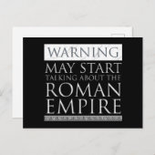 Warnung - Mai beginnen, über das Römische Reich zu Postkarte (Vorne/Hinten)