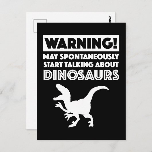 Warnung! Mai beginnen, über Dinosaurier zu spreche Postkarte (Vorne/Hinten)