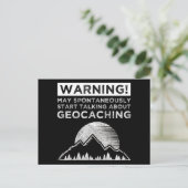 Warnung! Mai beginnen, über Geocaching zu sprechen Postkarte (Stehend Vorderseite)