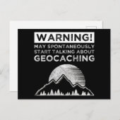 Warnung! Mai beginnen, über Geocaching zu sprechen Postkarte (Vorne/Hinten)