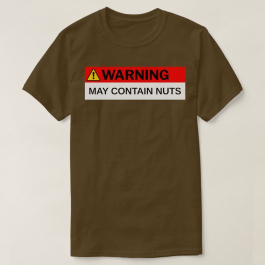 Warnung May enthält Nuts Funny Spaß Novelty Men J T-Shirt (Design vorne)