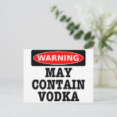 Warnung May enthält Vodka Postkarte (Stehend Vorderseite)