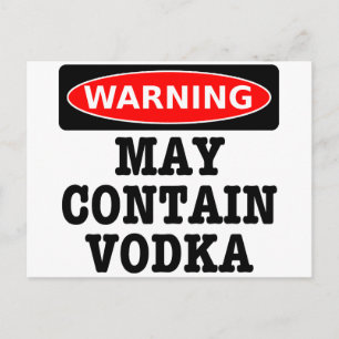 Warnung May enthält Vodka Postkarte