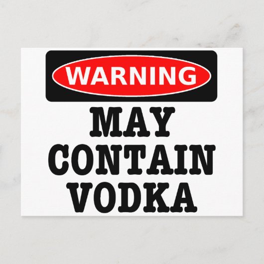 Warnung May enthält Vodka Postkarte (Vorderseite)