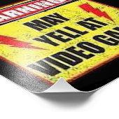 Warnung May Yell bei Videospielen Fotodruck (Ecke)