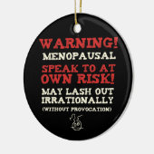 Warnung! Menopausal Keramikornament (Links)