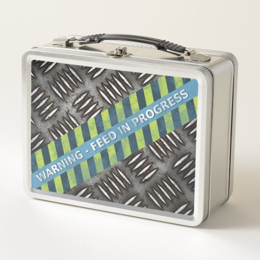 Warnung Metall Brotdose (Vorderseite)