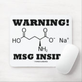 Warnung! MSG Innere (chemisches Molekül) Mousepad (Mit Mouse)