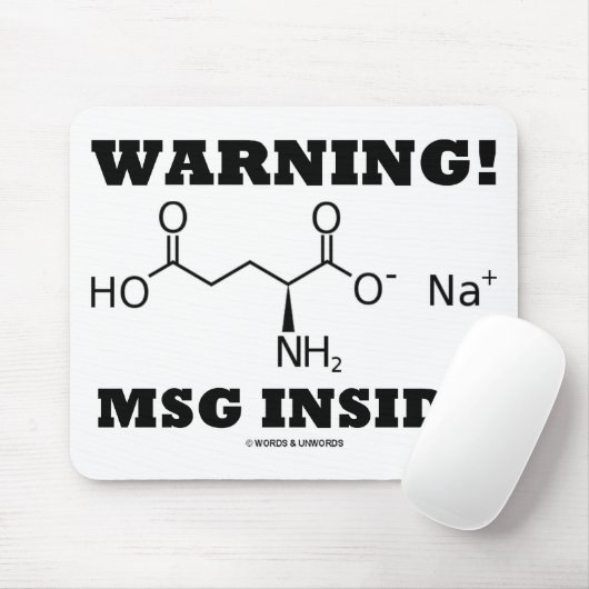 Warnung! MSG Innere (chemisches Molekül) Mousepad (Mit Mouse)