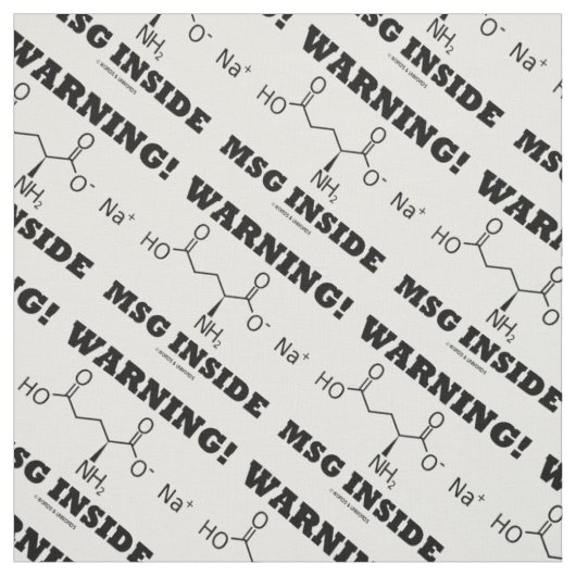 Warnung! MSG Inside Chemical Molecule Stoff (Muster)