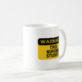 Warnung: Müde Krankenpflege Student Kaffeetasse (VorderseiteRechts)