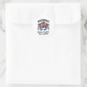 Warnung Mutter Tochter Reise in Progress Funny Mot Runder Aufkleber (Tasche)