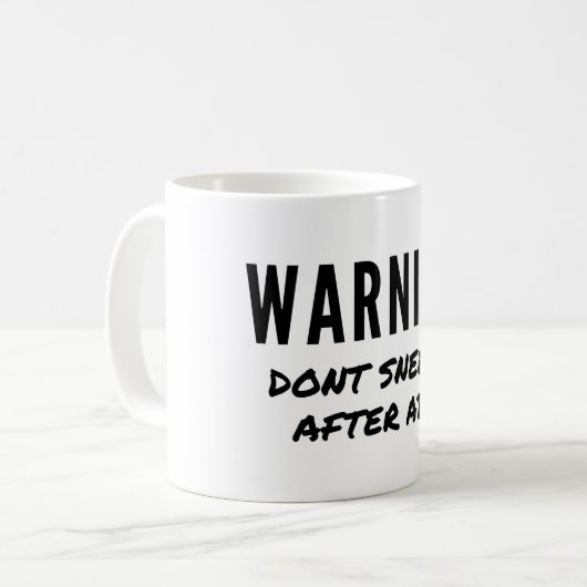 Warnung nach Abs-Workout nicht niesen Kaffeetasse (Vorderseite Links)