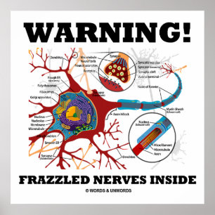 Warnung! Nerven, die in Neuronensynapse Poster