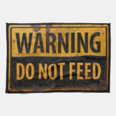 Warnung nicht gefüttert - Metallwarnung Geschirrtuch (Horizontal)