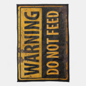Warnung nicht gefüttert - Metallwarnung Geschirrtuch (Vertikal)