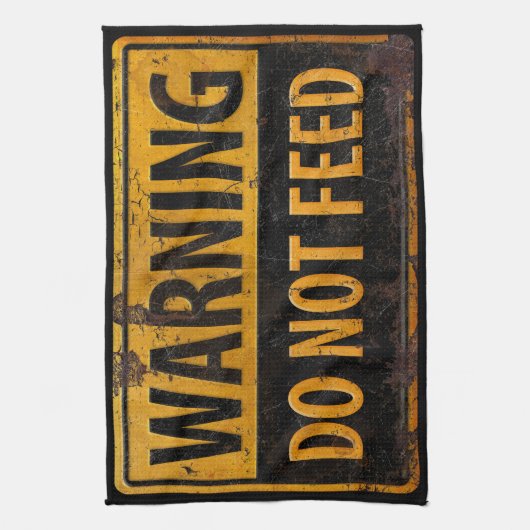 Warnung nicht gefüttert - Metallwarnung Geschirrtuch (Vertikal)