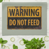 Warnung nicht gefüttert - Metallwarnung Geschirrtuch (Gefaltet)