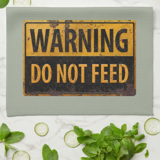 Warnung nicht gefüttert - Metallwarnung Geschirrtuch (Gefaltet)