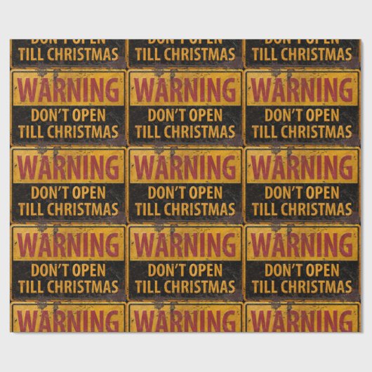 WARNUNG Nicht öffnen bis Weihnachten nicht signier Geschenkpapier (Flach)