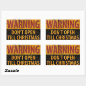 WARNUNG Nicht öffnen bis Weihnachten nicht signier Rechteckiger Aufkleber (Blatt)