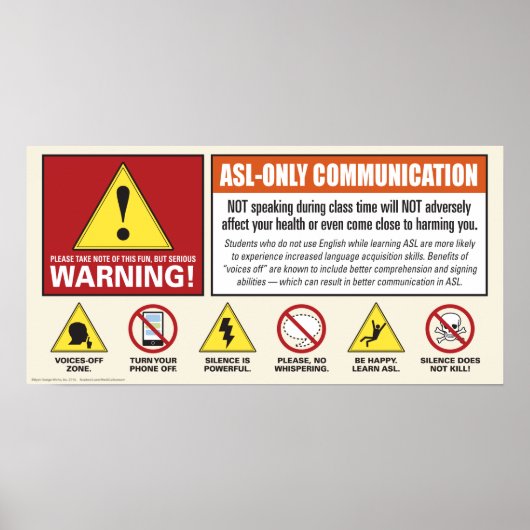 Warnung! Nur ASL. Stimmen von Plakaten. Poster (Vorne)