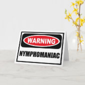 Warnung NYMPHOMANIAC Grußkarte Karte (Gelbe Blume)