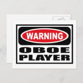 Warnung OBOE PLAYER Postcard Postkarte (Vorne/Hinten)