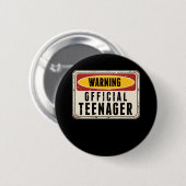 Warnung Offizieller Teenager-Jungs Mädchen 13. Geb Button (Vorne & Hinten)