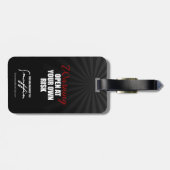 Warnung: Öffnen Sie auf eigene Gefahr Smuffin Gepäckanhänger (Rückseite horizontal)