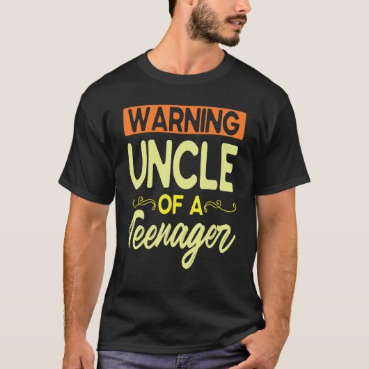 Warnung Onkel eines Teenagers glücklich meinen Geb T-Shirt (Vorderseite)