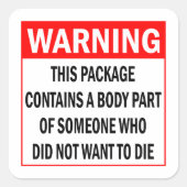 Warnung, Paketaktivismus Quadratischer Aufkleber (Vorderseite)