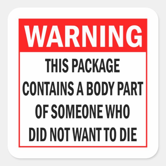 Warnung, Paketaktivismus Quadratischer Aufkleber (Vorderseite)