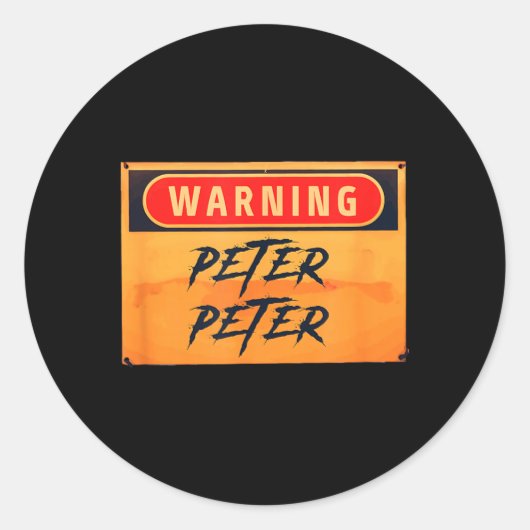 Warnung Peter Peter Pumpkin Eater Lustiger Hallowe Runder Aufkleber (Vorderseite)