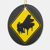 Warnung: Piano Player Ahead! Keramik Ornament (Links)