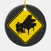 Warnung: Piano Player Ahead! Keramik Ornament (Hinten)