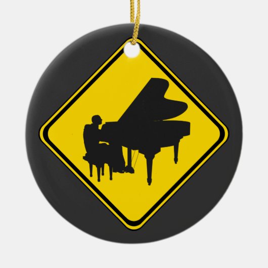 Warnung: Piano Player Ahead! Keramik Ornament (Vorne)