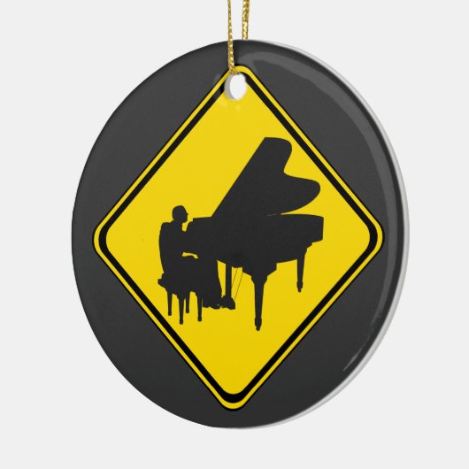 Warnung: Piano Player Ahead! Keramik Ornament (Links)