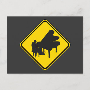 Warnung: Piano Player Ahead! Postkarte