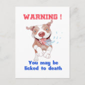 Warnung Pitbull gestorben Postkarte (Vorderseite)