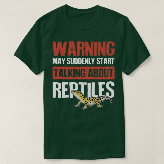 Warnung plötzlich über Reptilien T-Shirt (Design vorne)