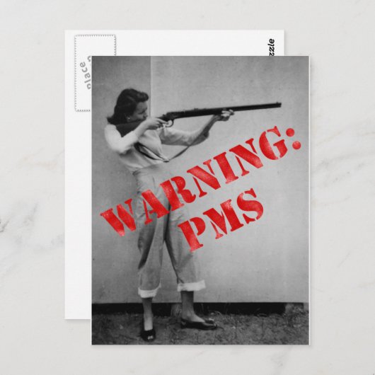 Warnung PMS Postkarte (Vorne/Hinten)