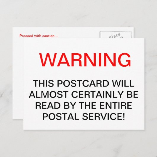 WARNUNG POSTKARTE (Vorne/Hinten)