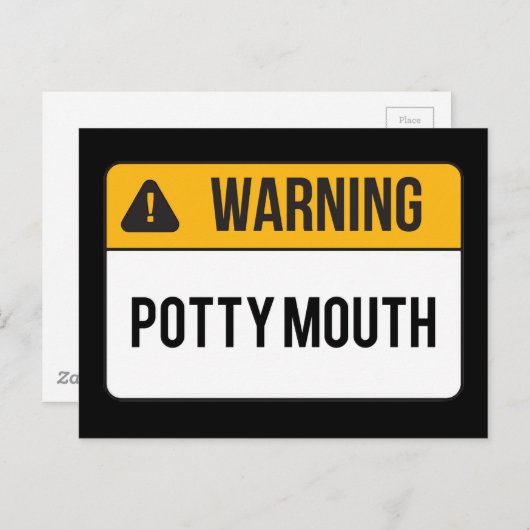 Warnung - Potty Mouth Postkarte (Vorne/Hinten)