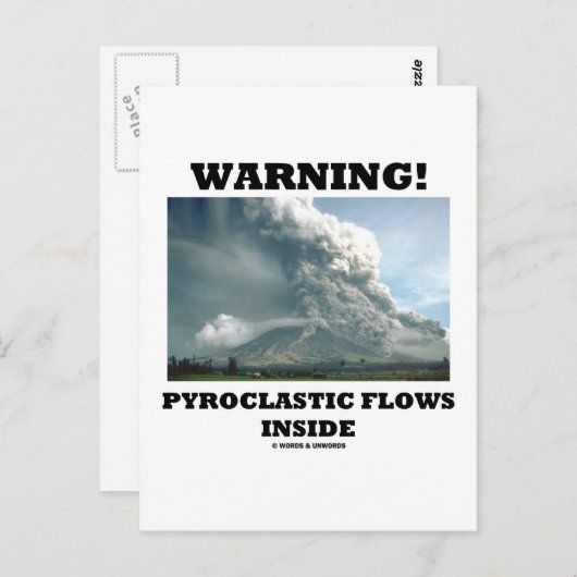 Warnung! Pyroklastische Ströme im Inneren (Vulkan) Postkarte (Vorne/Hinten)