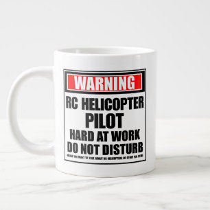Warnung RC Hubschrauber Pilot hart am Arbeitsplatz Jumbo-Tasse