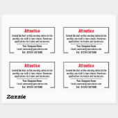 Warnung Rechteckiger Aufkleber (Blatt)